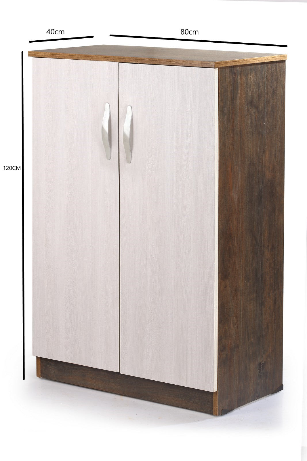 Shoe Rack 80cm Drawer - White*Walnut