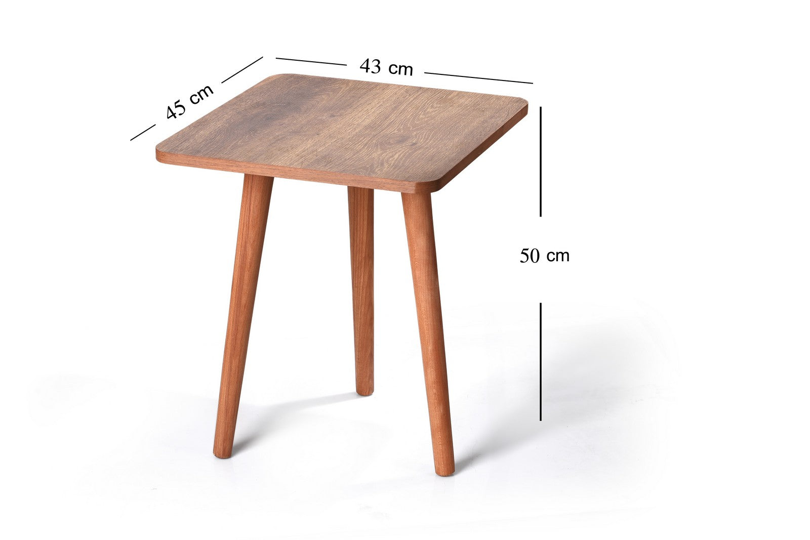 Square Table ZAN legs Walnut-Brownish