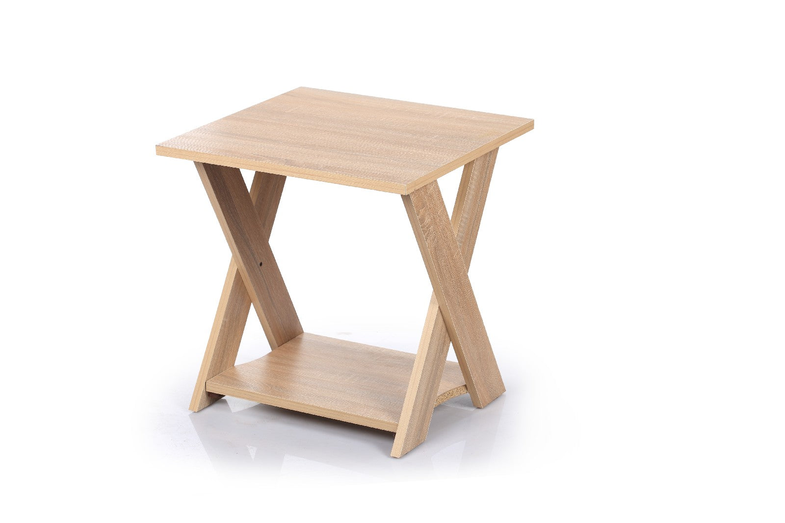 Square Table X shape Beige