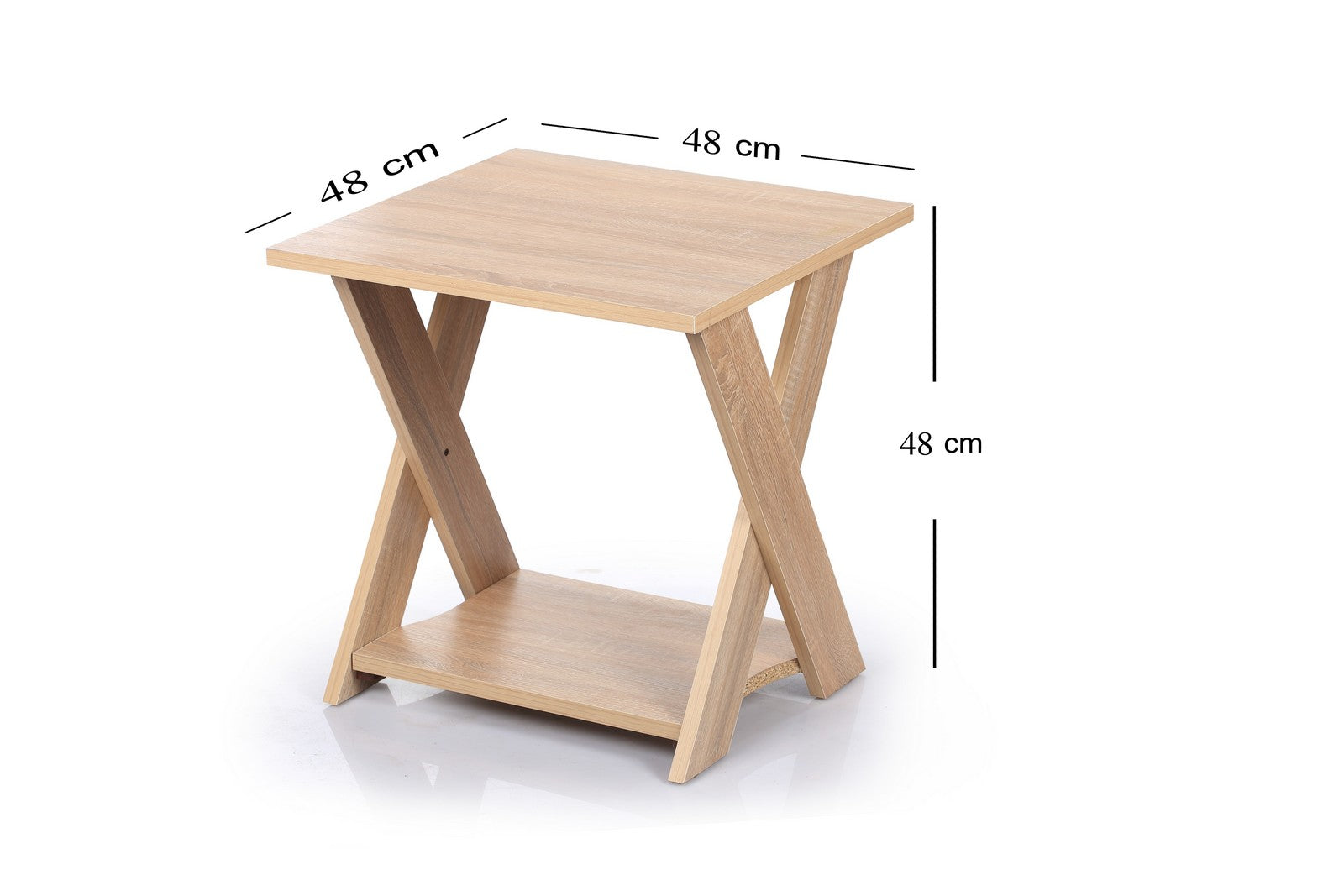 Square Table X shape Beige