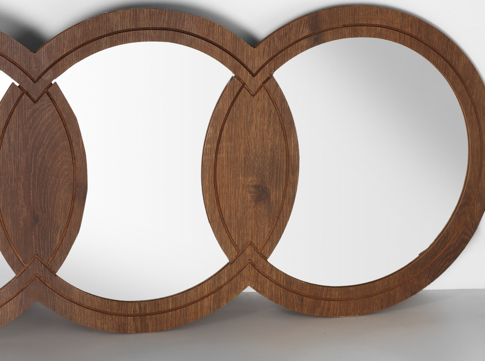 Wall Mirror 112 cm 3 in 1 Audi Walnut