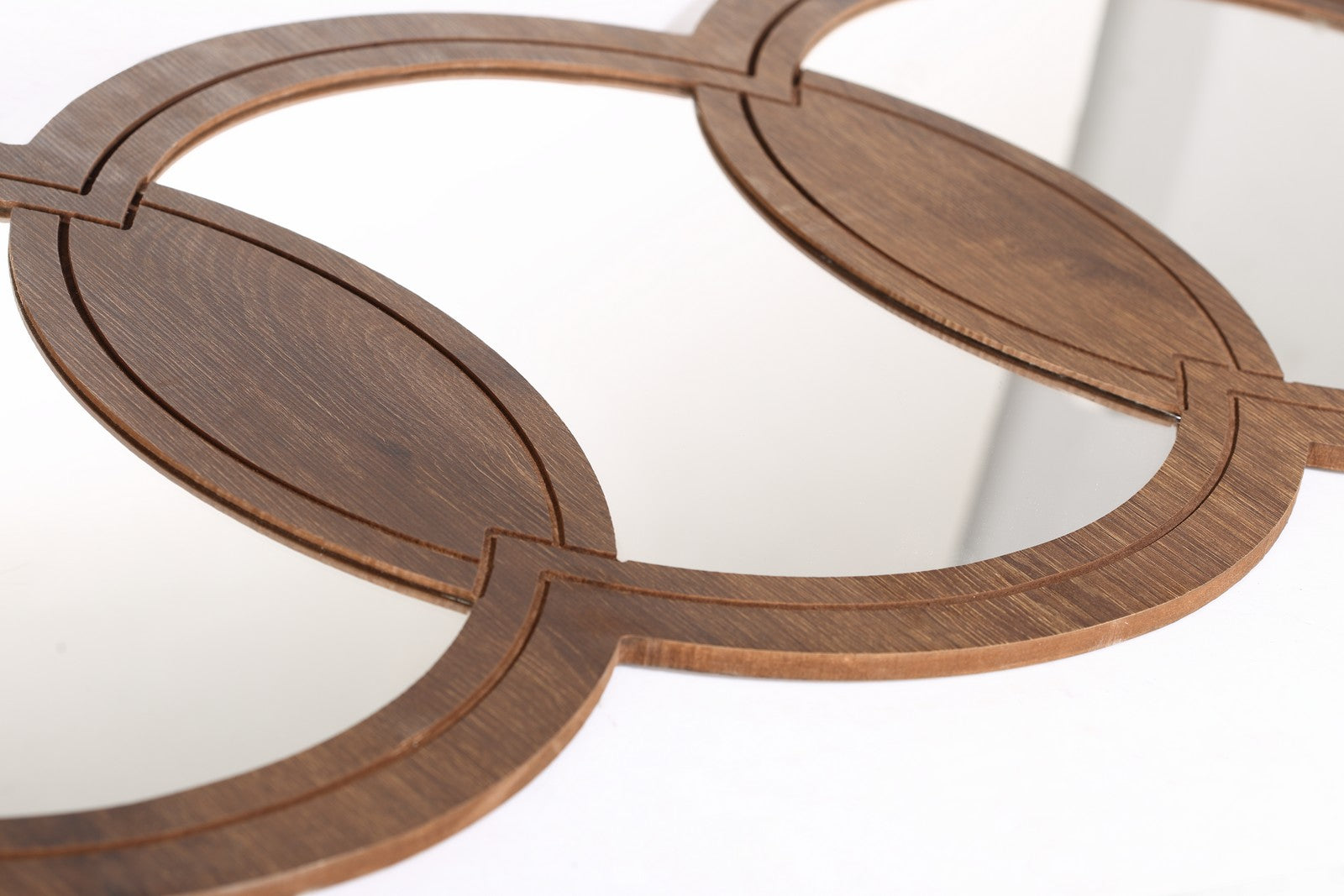 Wall Mirror 112 cm 3 in 1 Audi Walnut