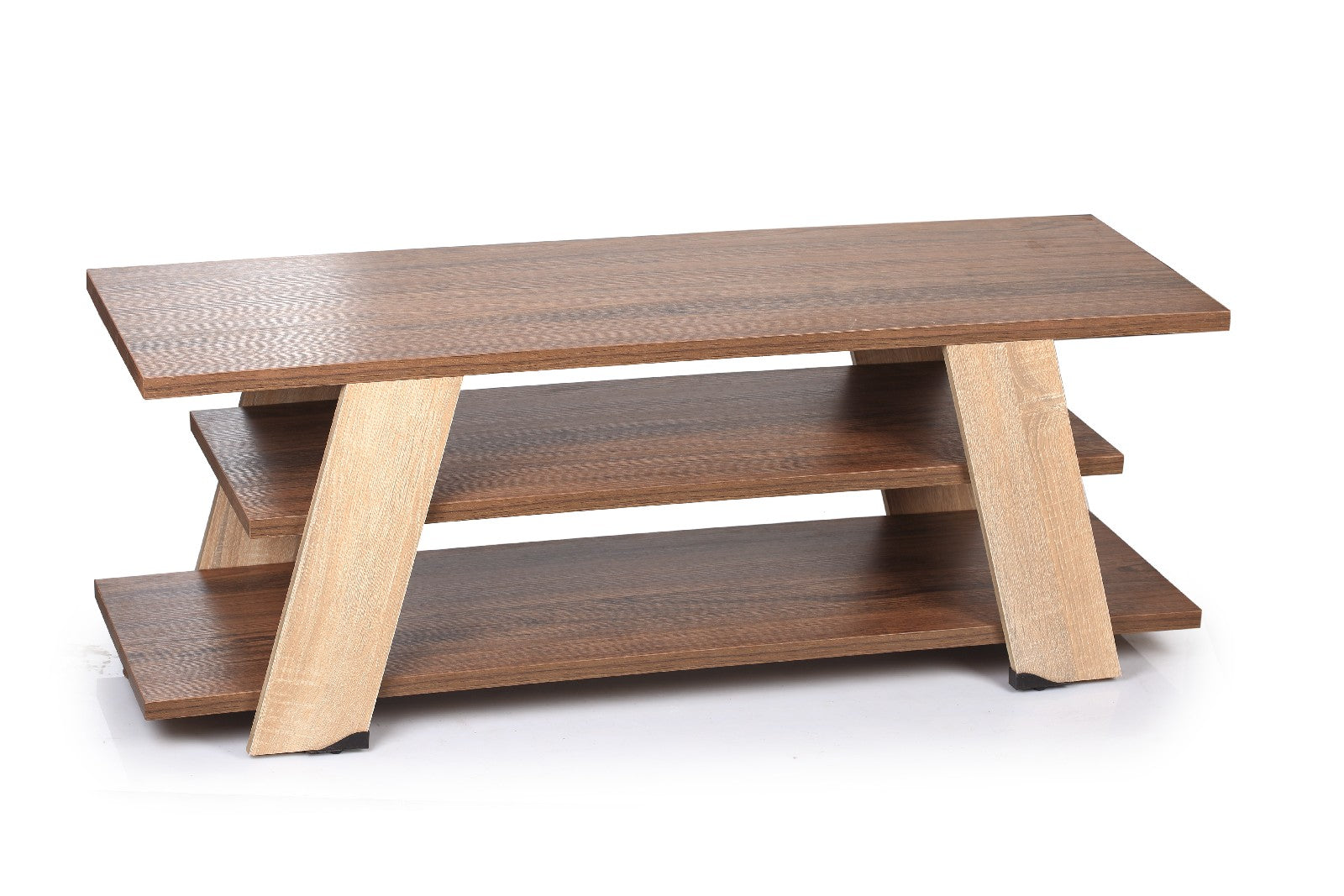 Easy Tv Unit Three Shelves 120cm Walnut*Beige