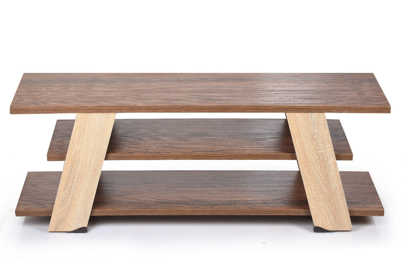 Easy Tv Unit Three Shelves 120cm Walnut*Beige