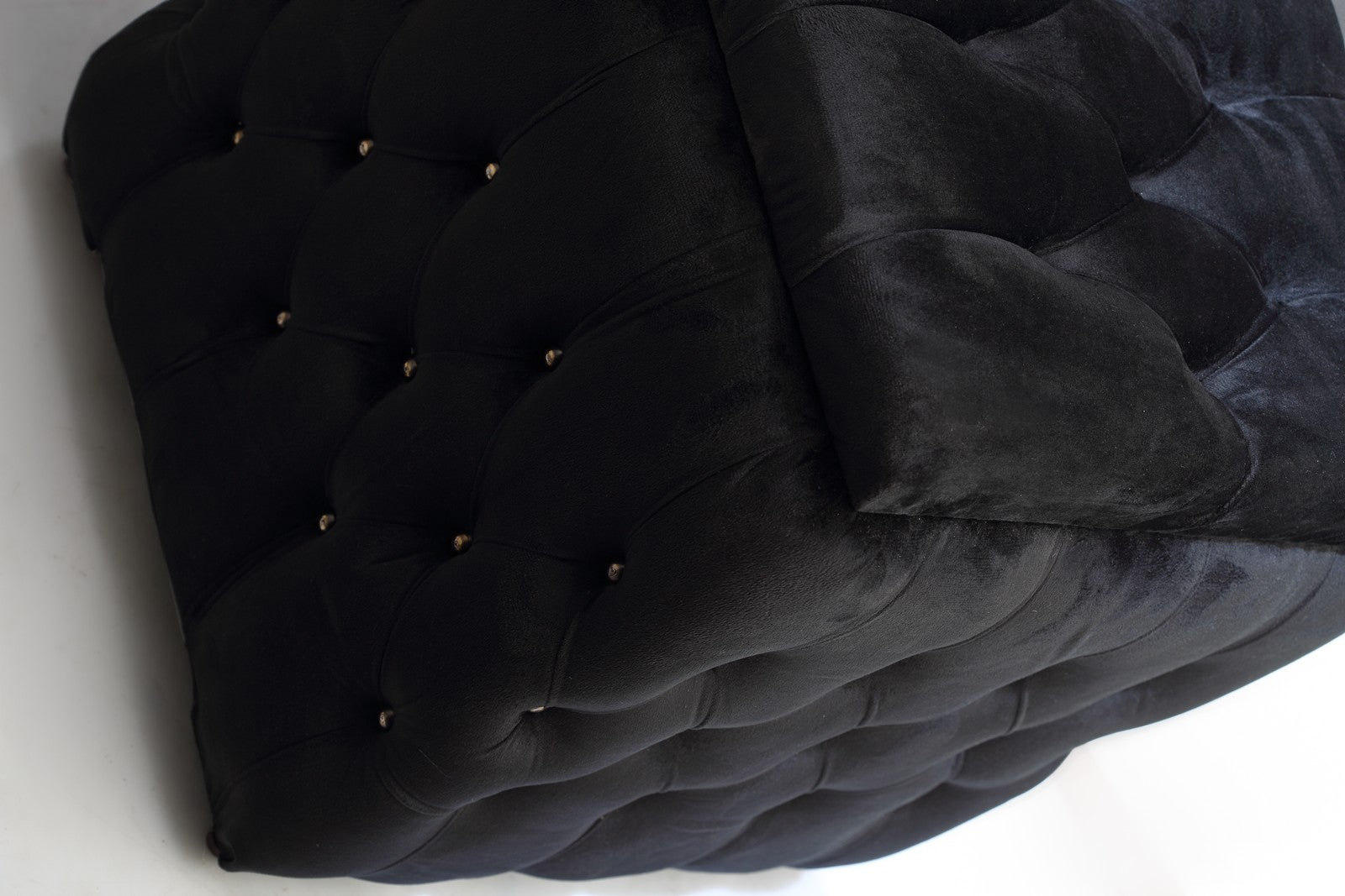 Pouf Chair Square With Storage Black
