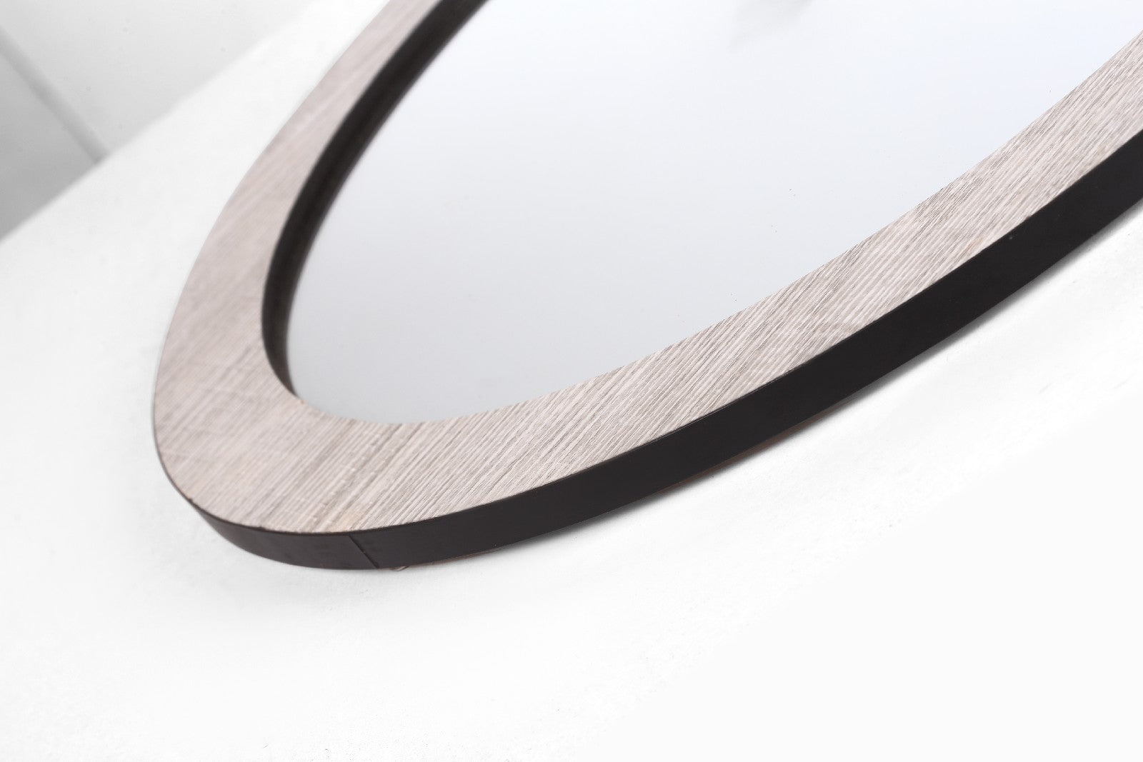 Wall Mirror Rounded Grey