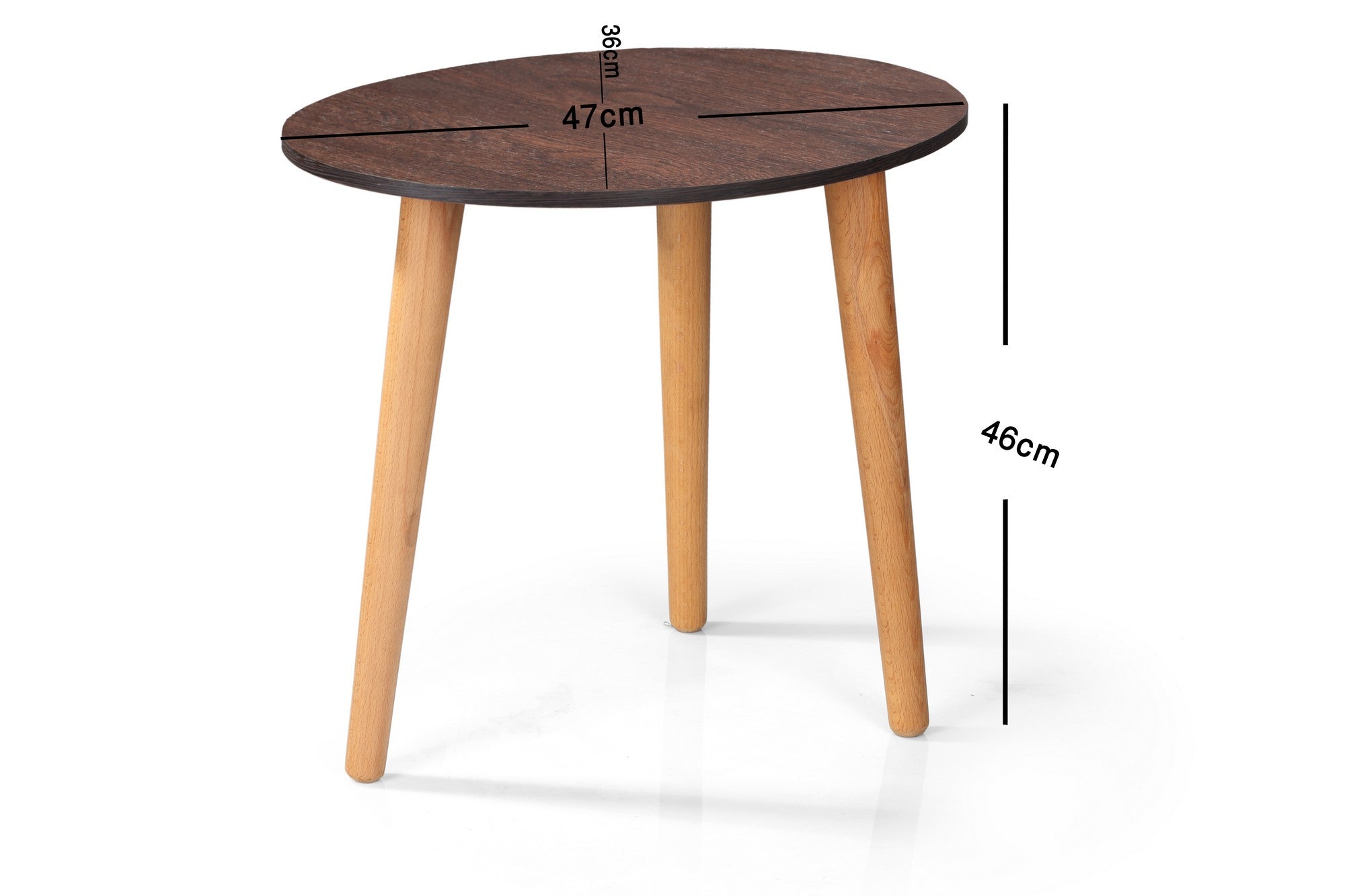 Oval Side Table ZAN legs Walnut