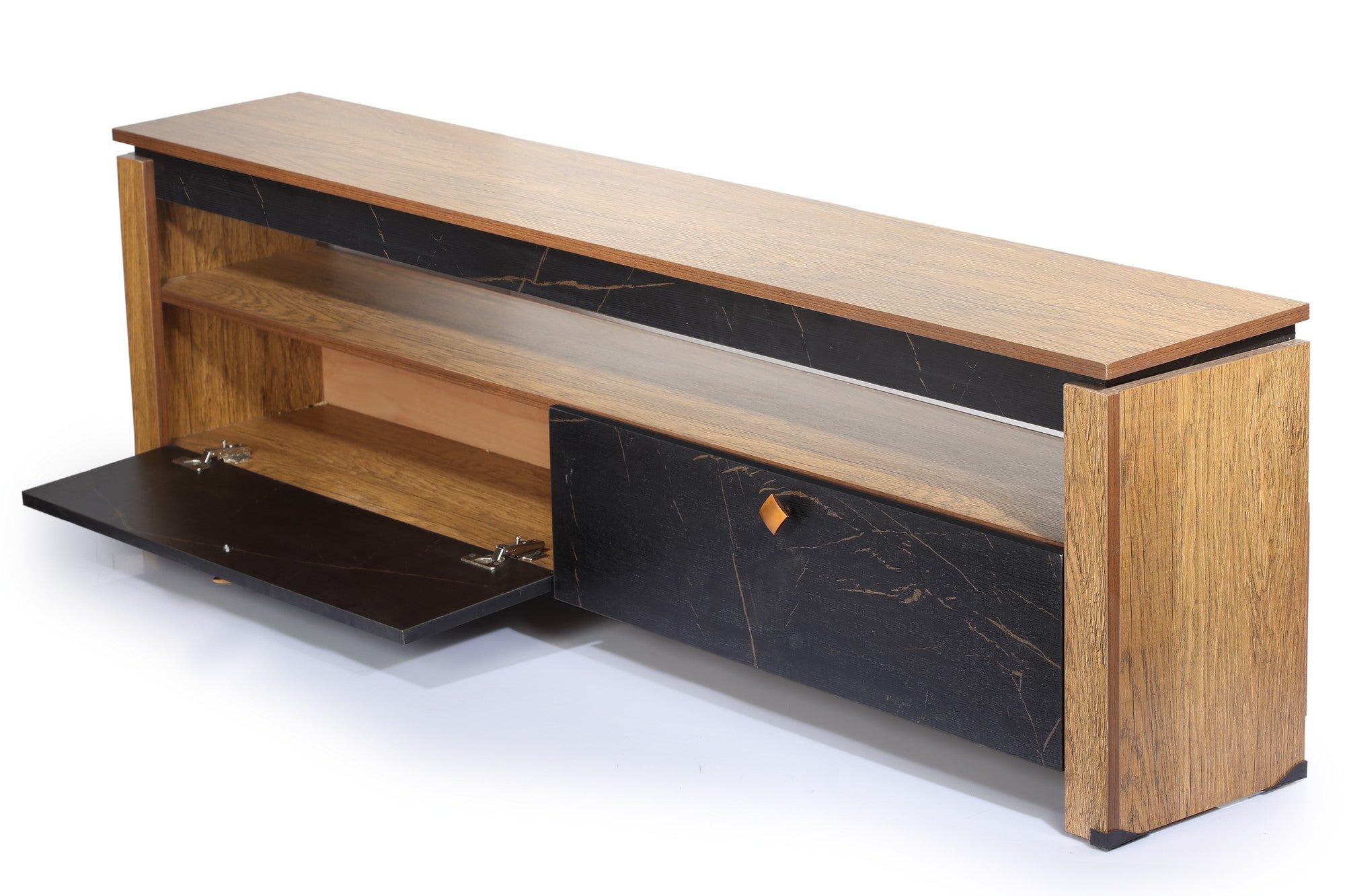 New Santa Tv Unit Honey*Black-Gold