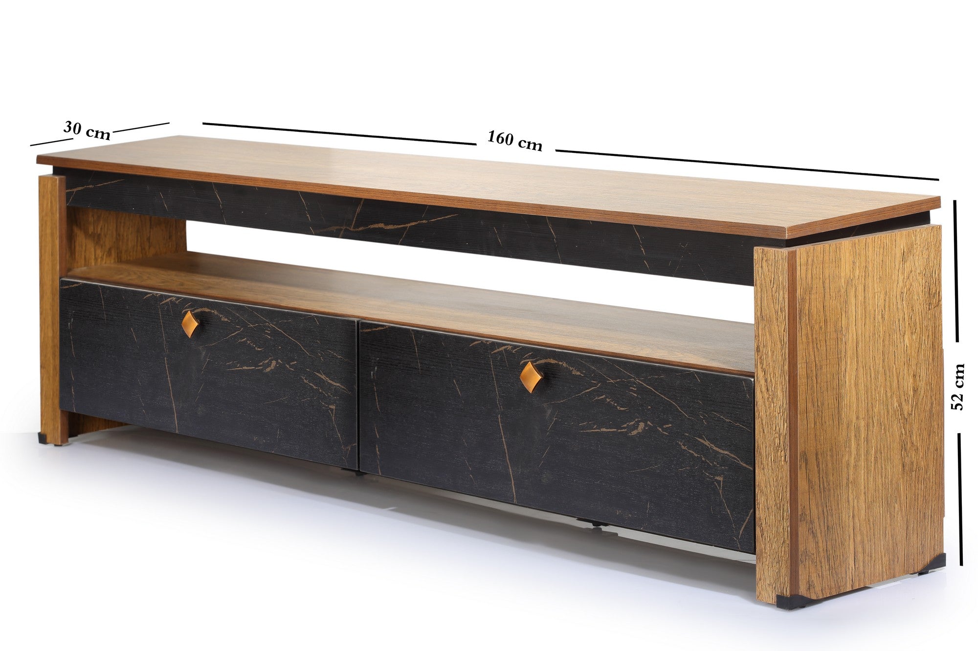 New Santa Tv Unit Honey*Black-Gold