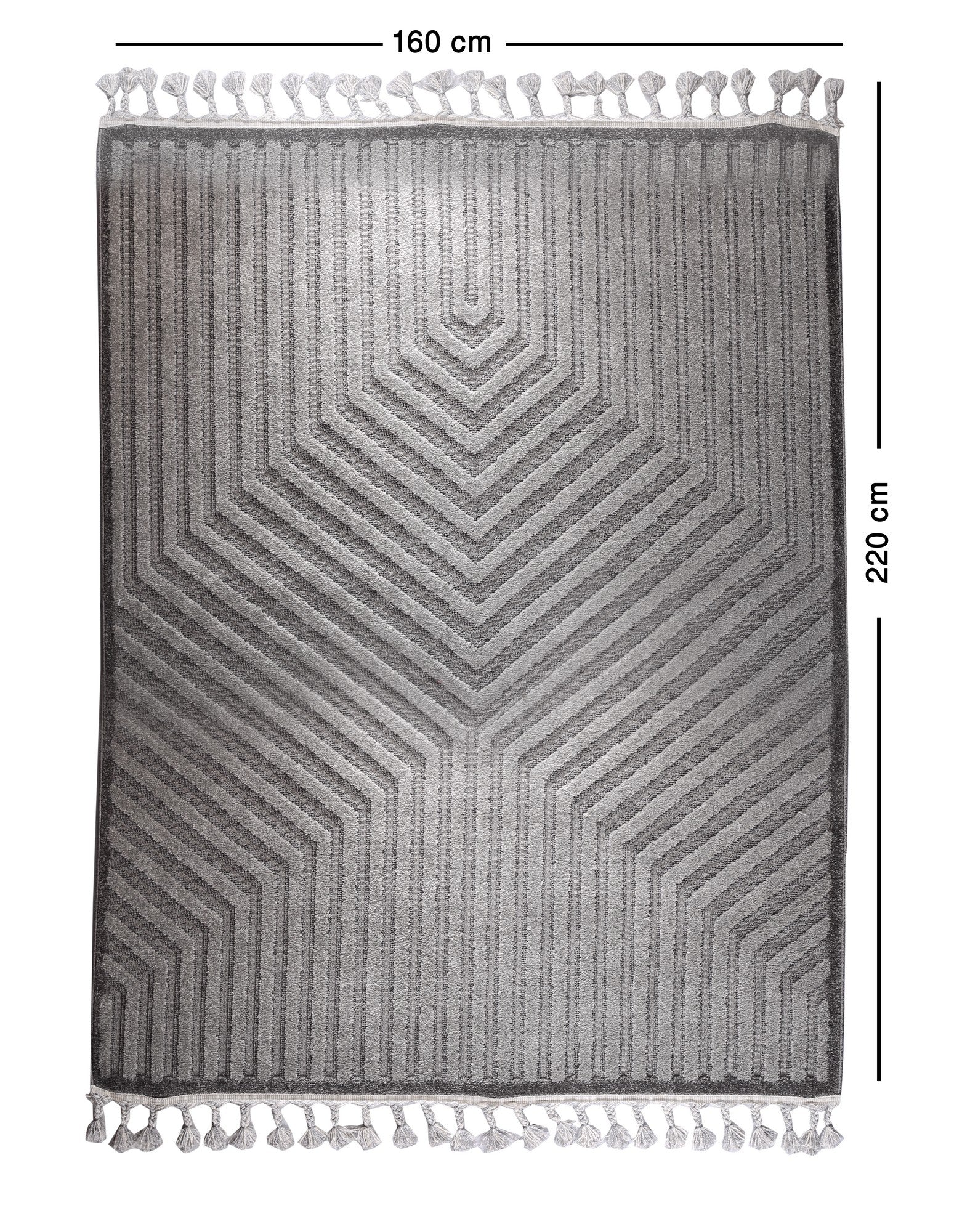 Boho Style Carpet Grey Lines