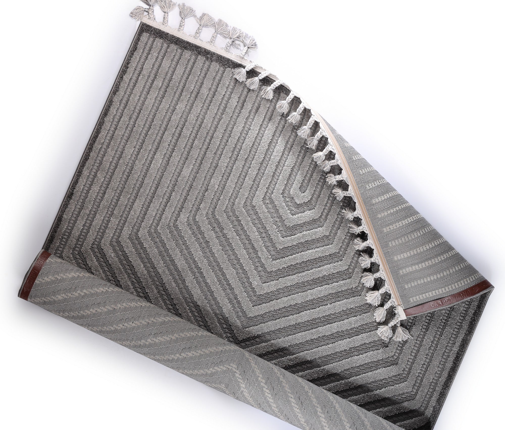 Boho Style Carpet Grey Lines