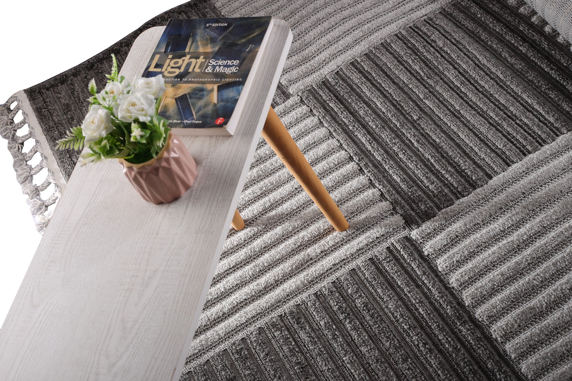 Boho Style Carpet Dark & Light Grey Boxes