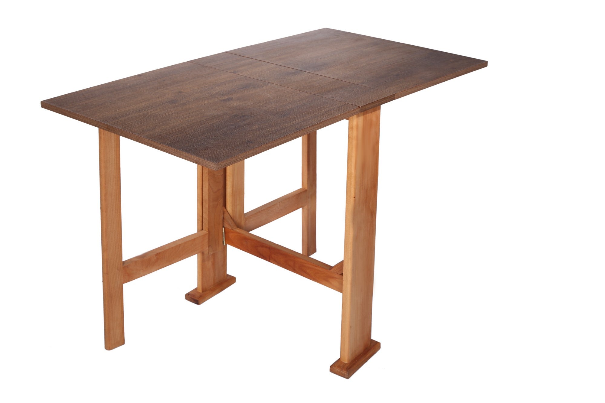 Foldable Two Sided Table Walnut