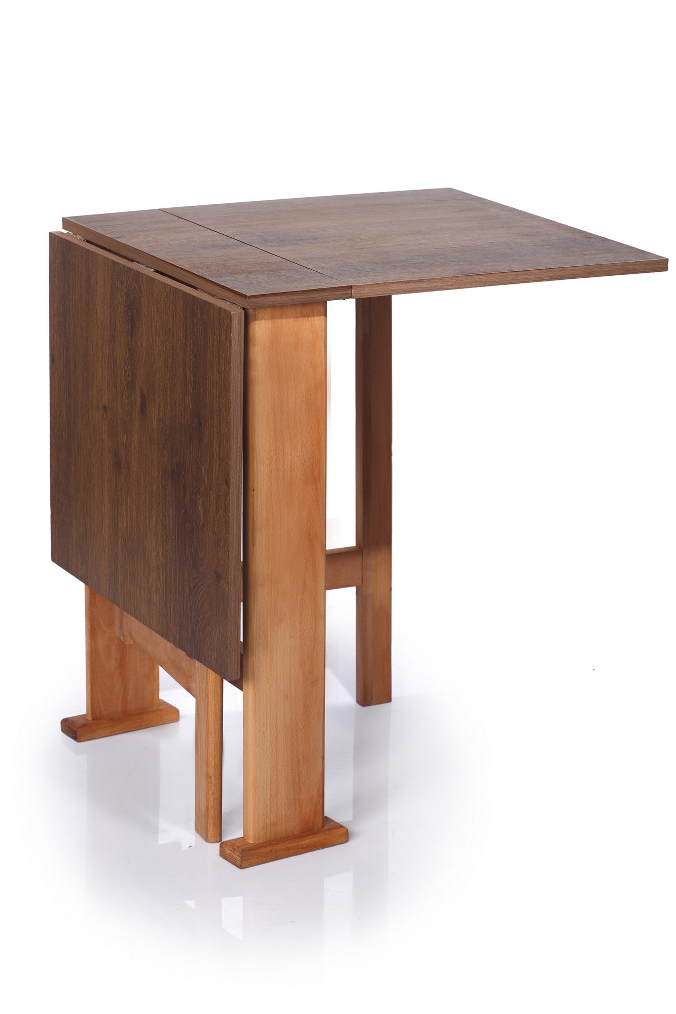 Foldable Two Sided Table Walnut