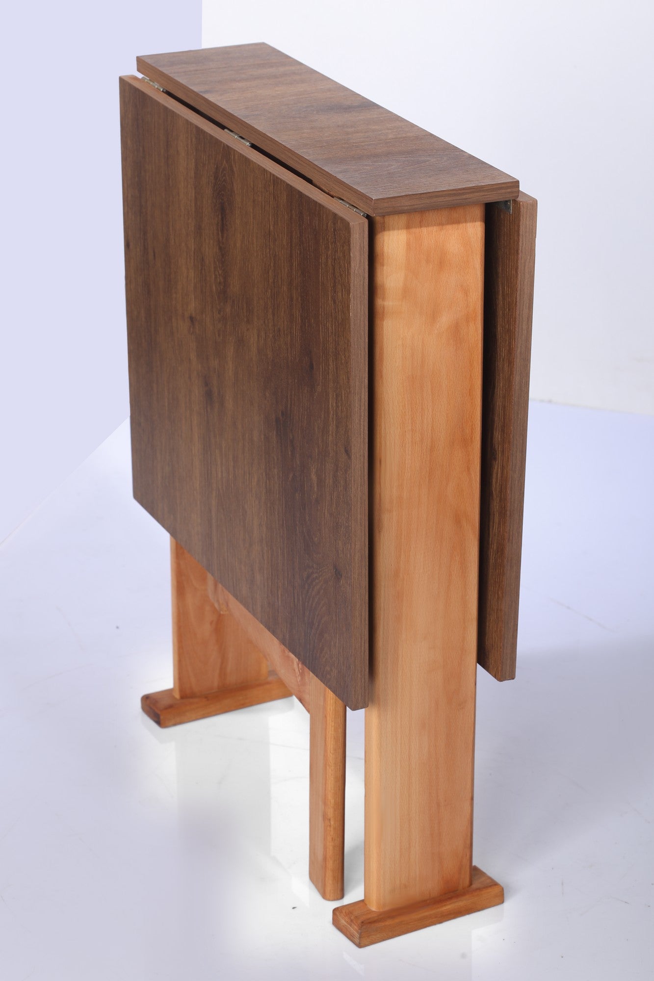 Foldable Two Sided Table Walnut