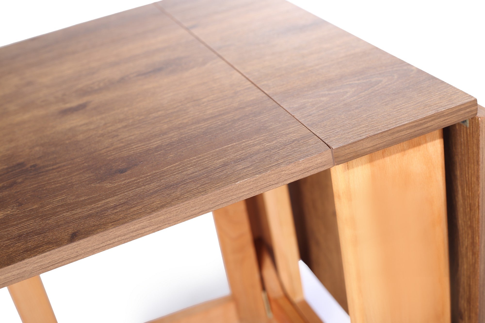 Foldable Two Sided Table Walnut