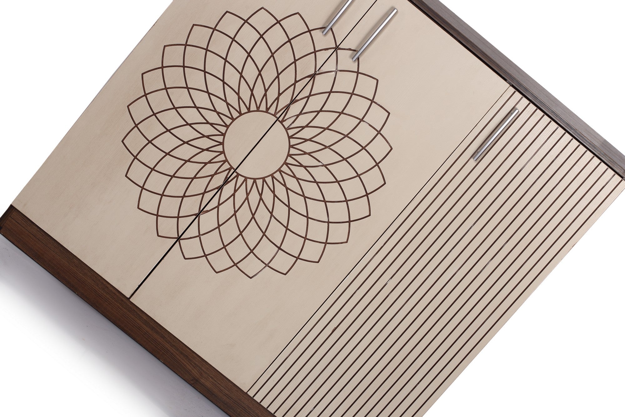 Shoe Rack Flower Walnut*Creme