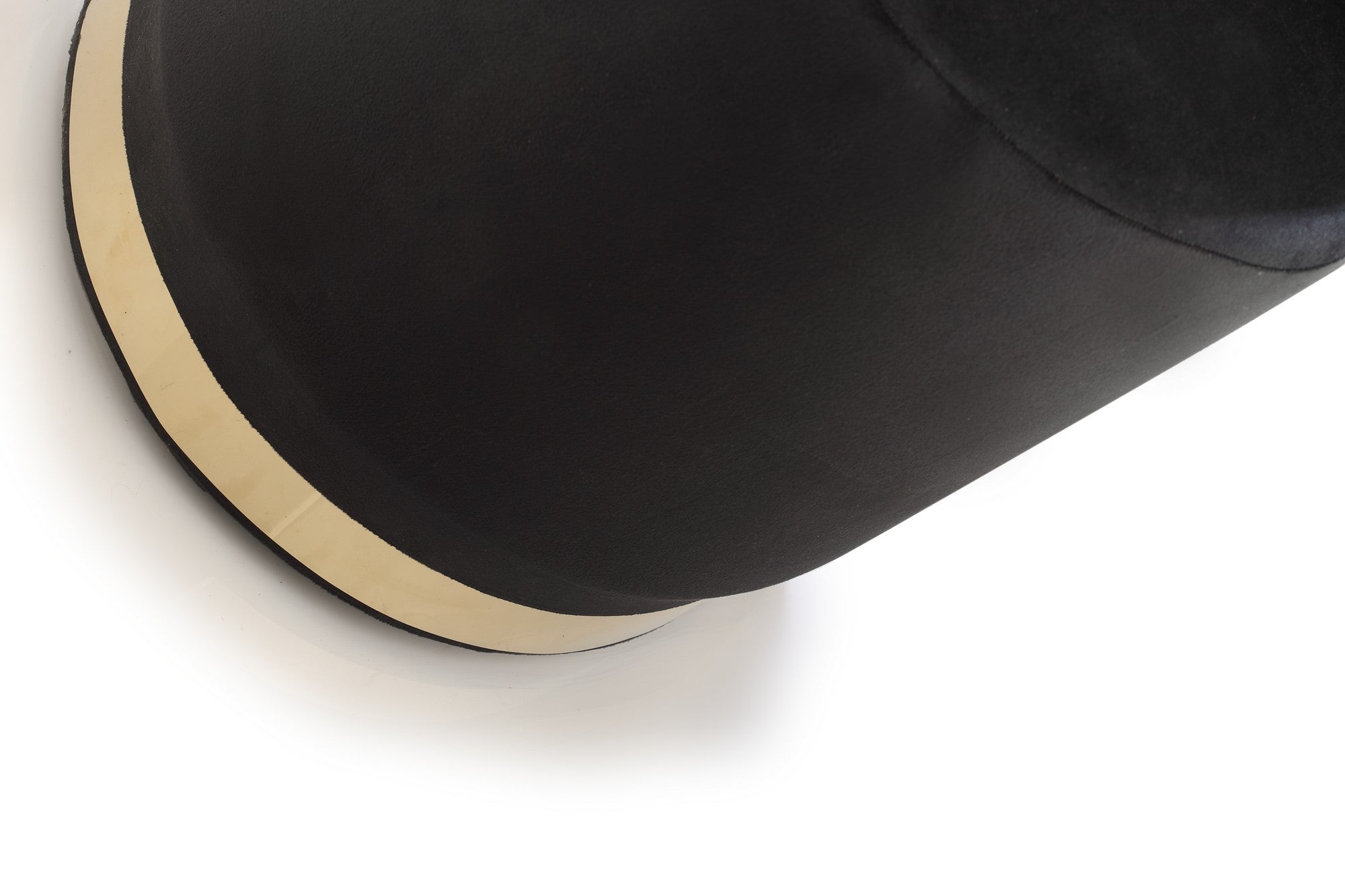 Pouf Chair With Back Black Buttom Gold