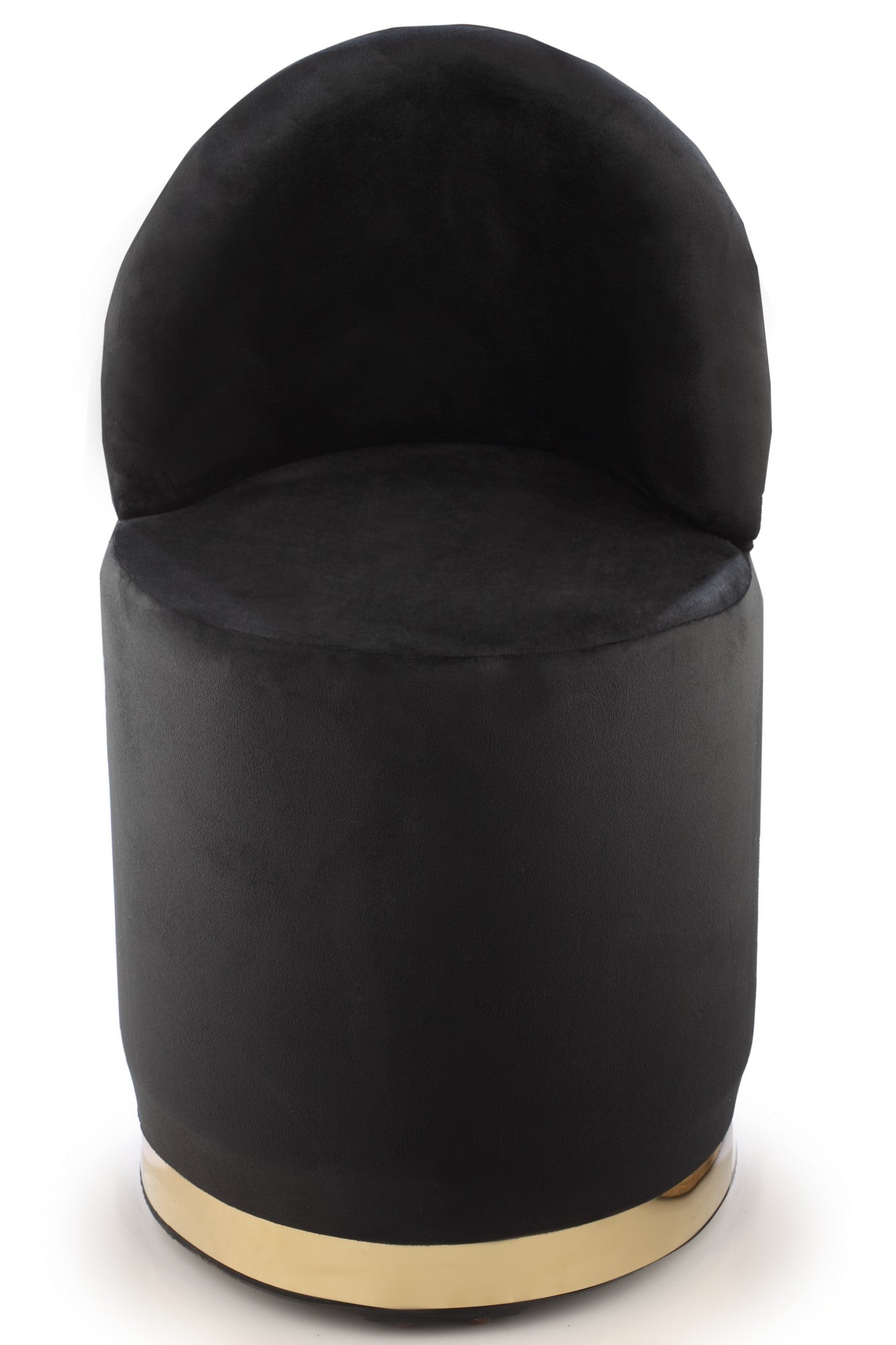 Pouf Chair With Back Black Buttom Gold