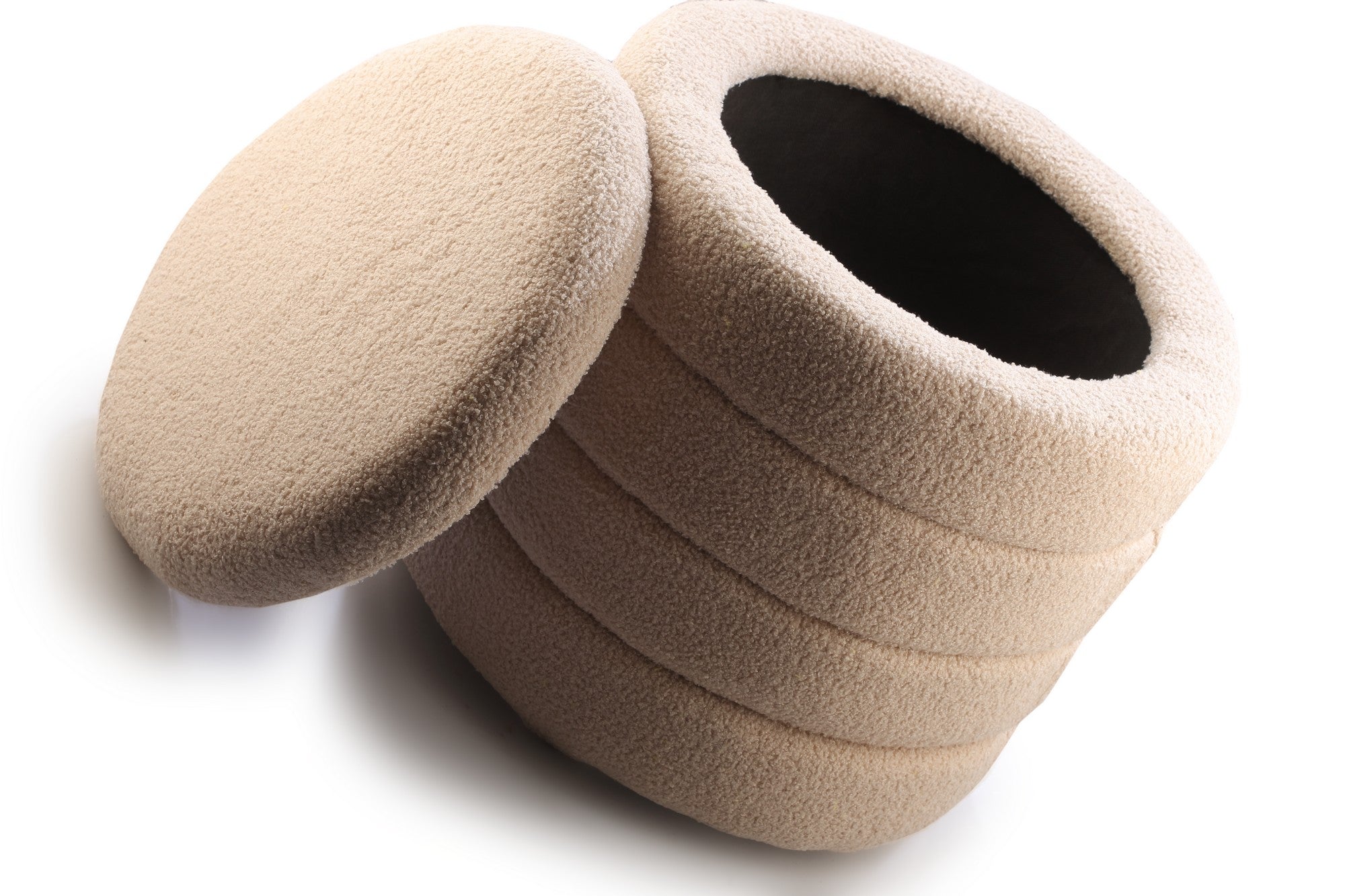 Pouf Chair Circular With Storage Unit