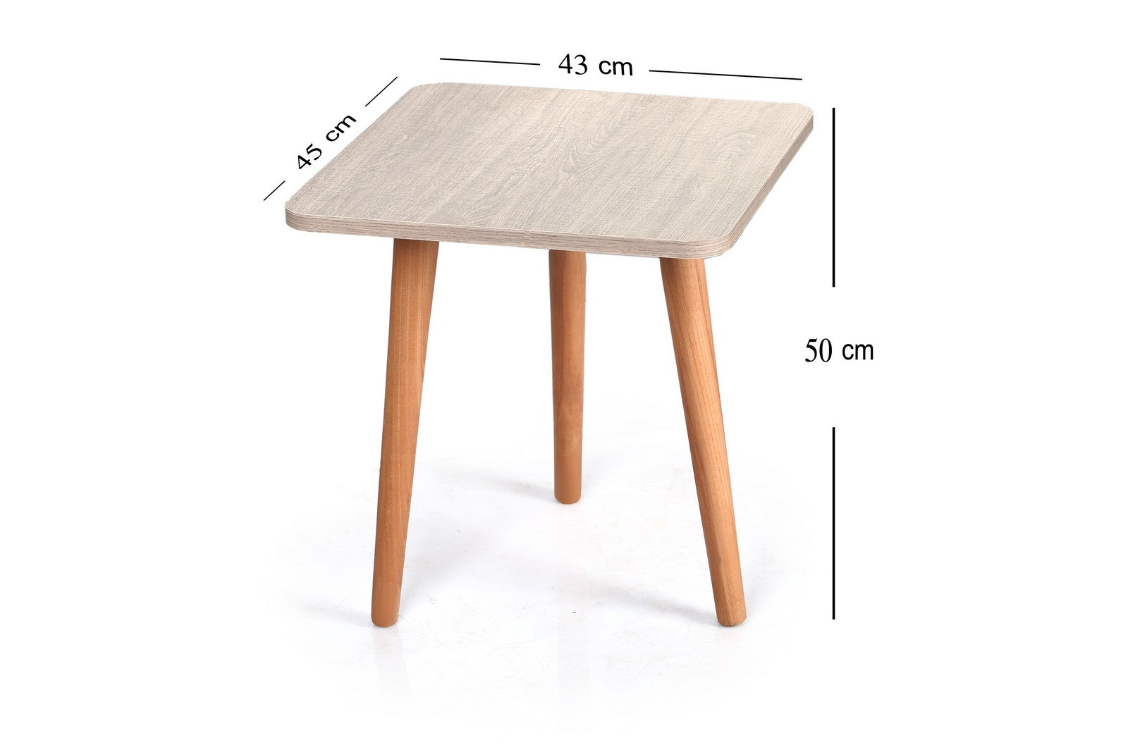 Square Table ZAN legs Dark Beige