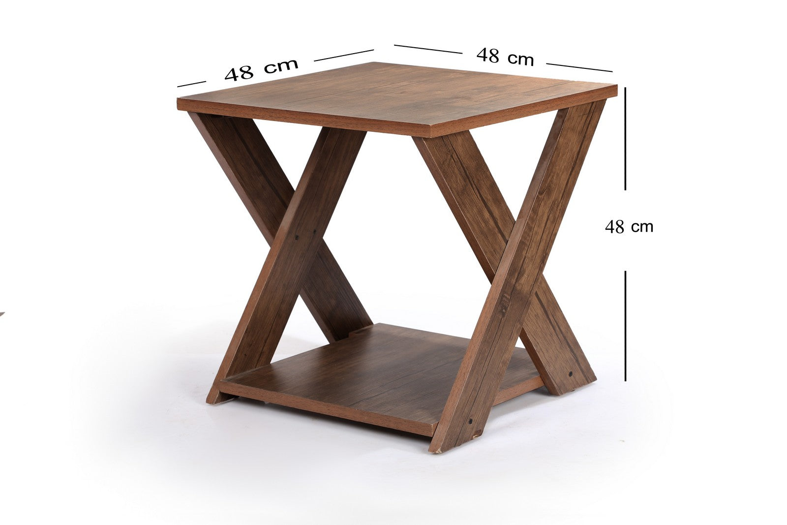 Square Table X shape Walnut