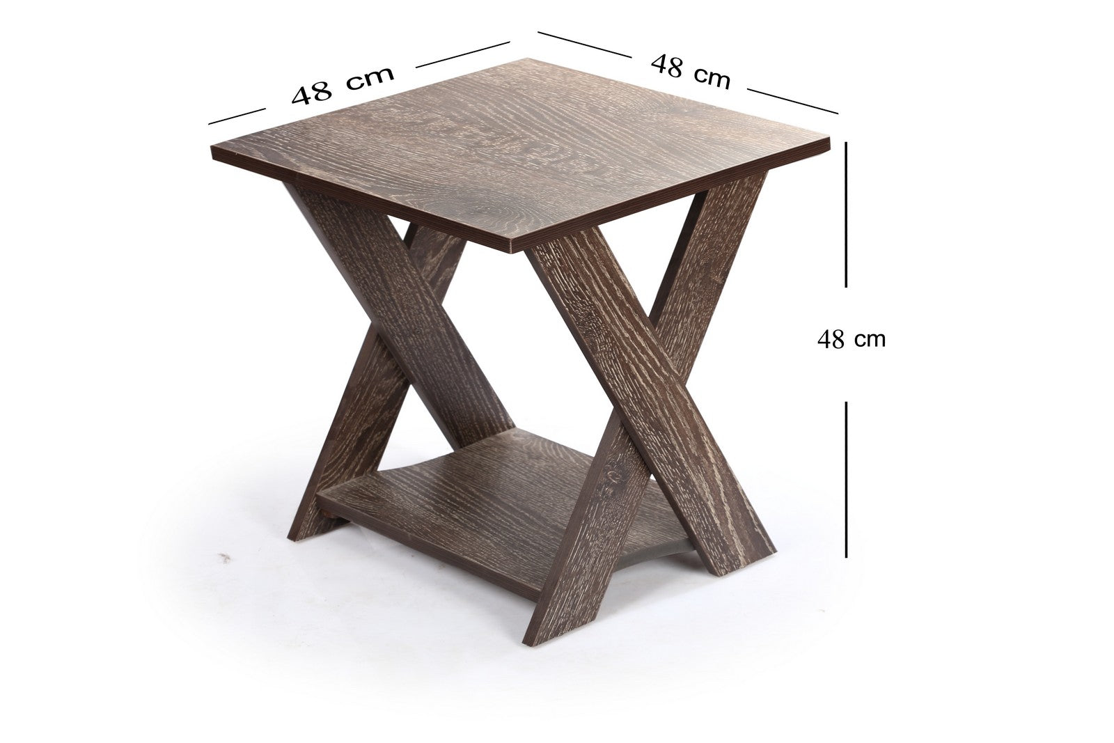 Square Table X shape Scratch Black