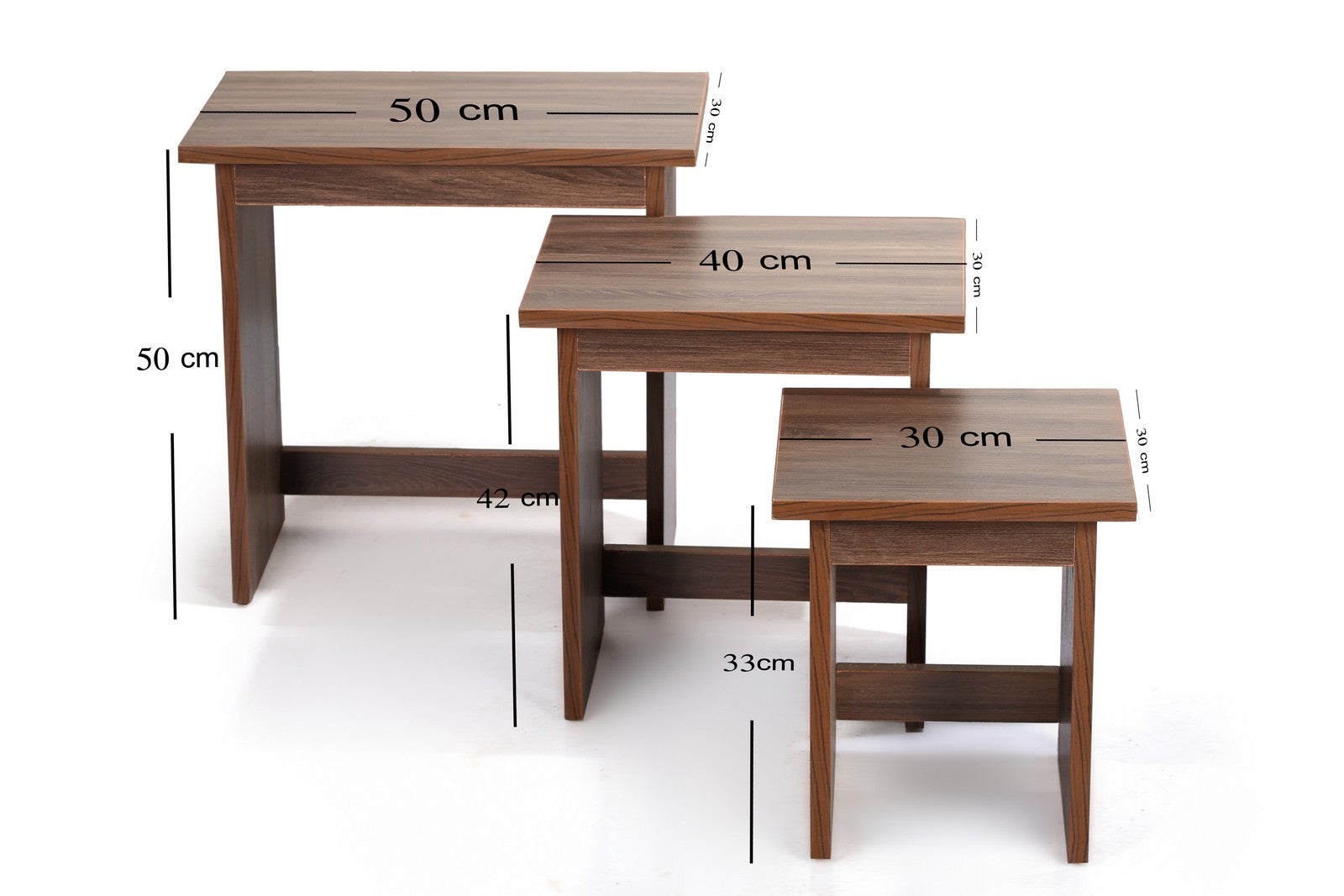 Table Set 3 in 1 Walnut