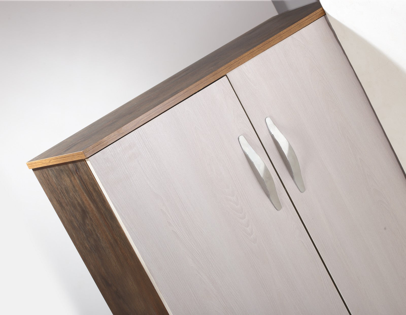 Shoe Rack 80cm Drawer - White*Walnut