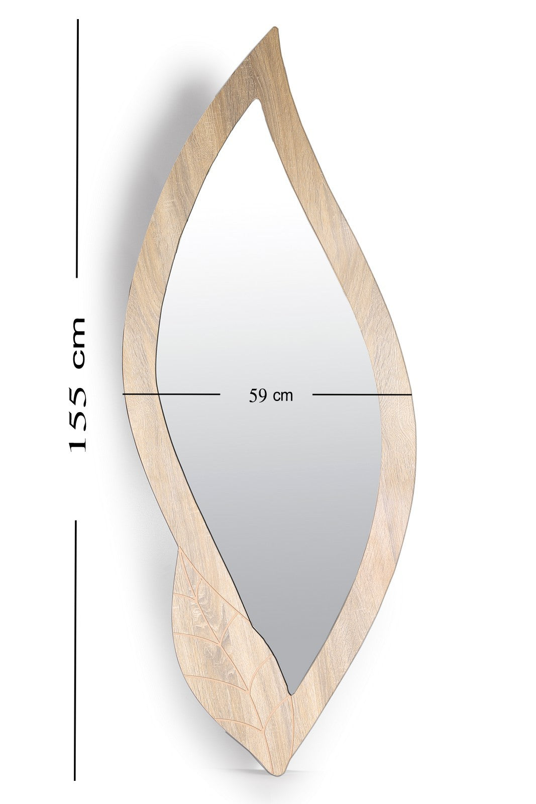 Wall Mirror Leaf 155 Cm Beige
