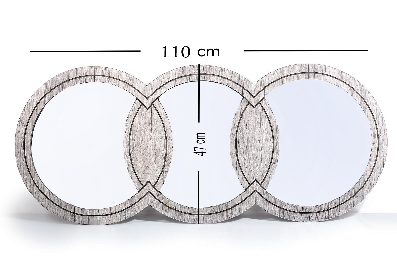 Wall Mirror 112 cm 3 in 1 Audi Grey