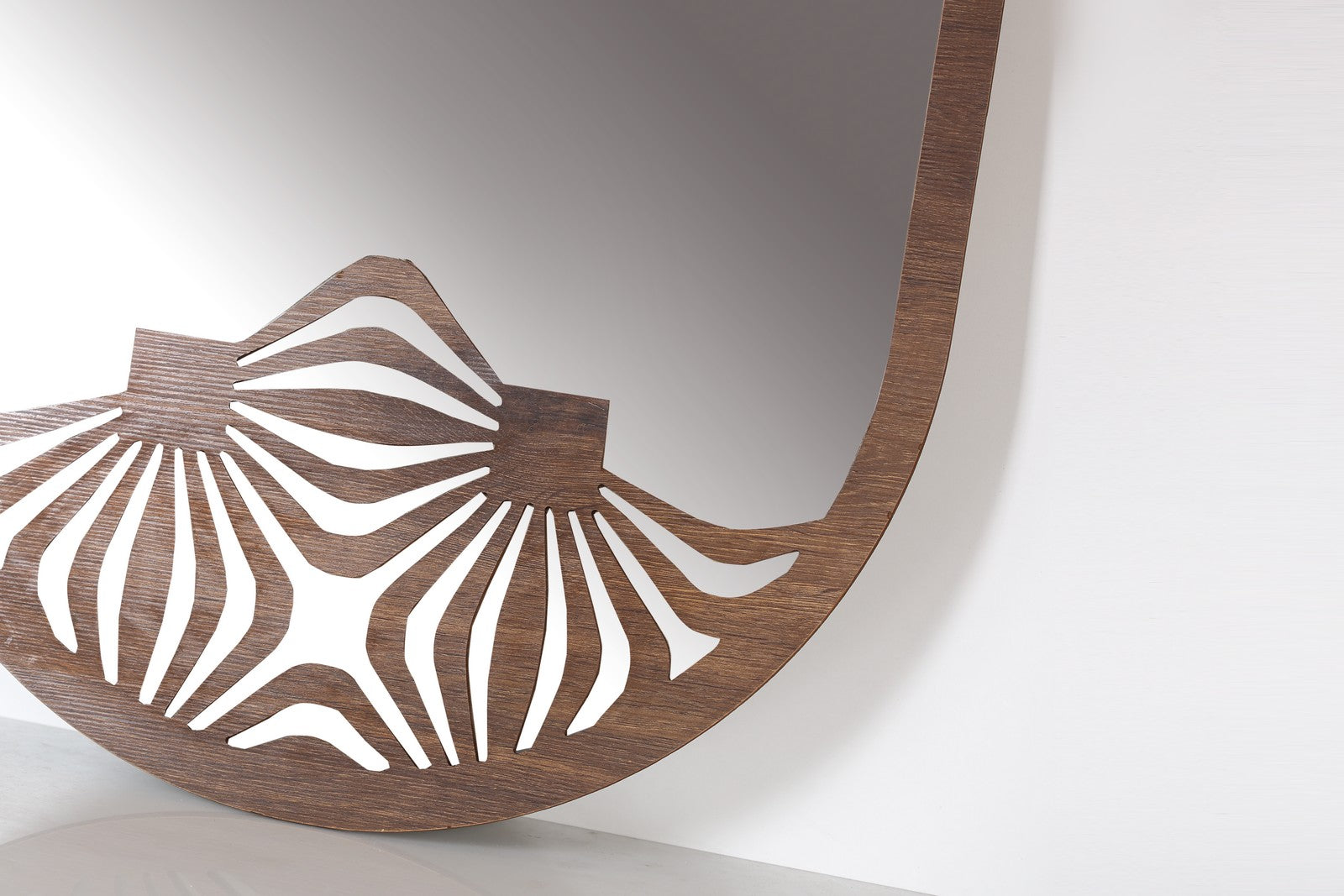 Wall Mirror Oval Shape Large Walnut