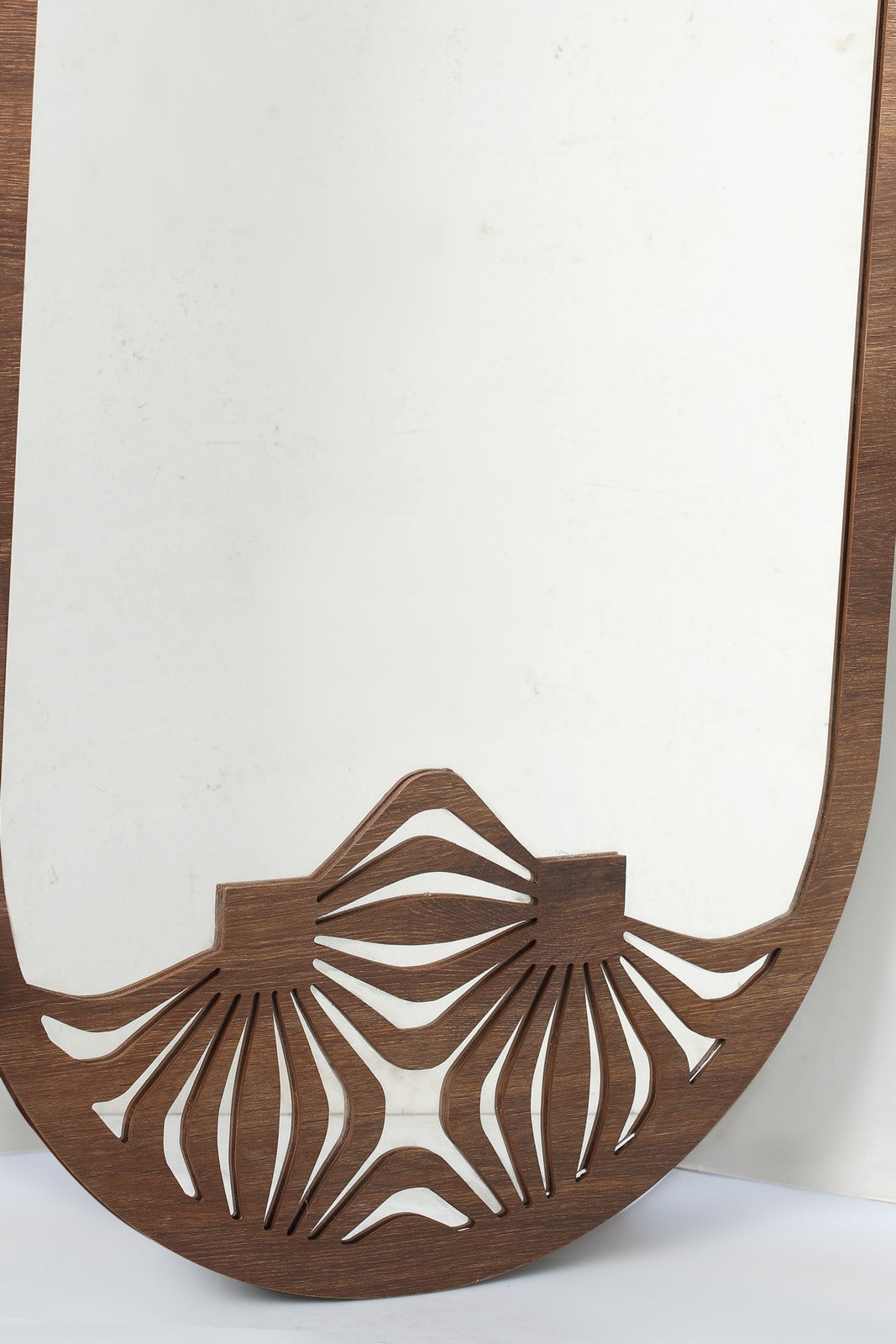 Wall Mirror Oval Shape Large Walnut