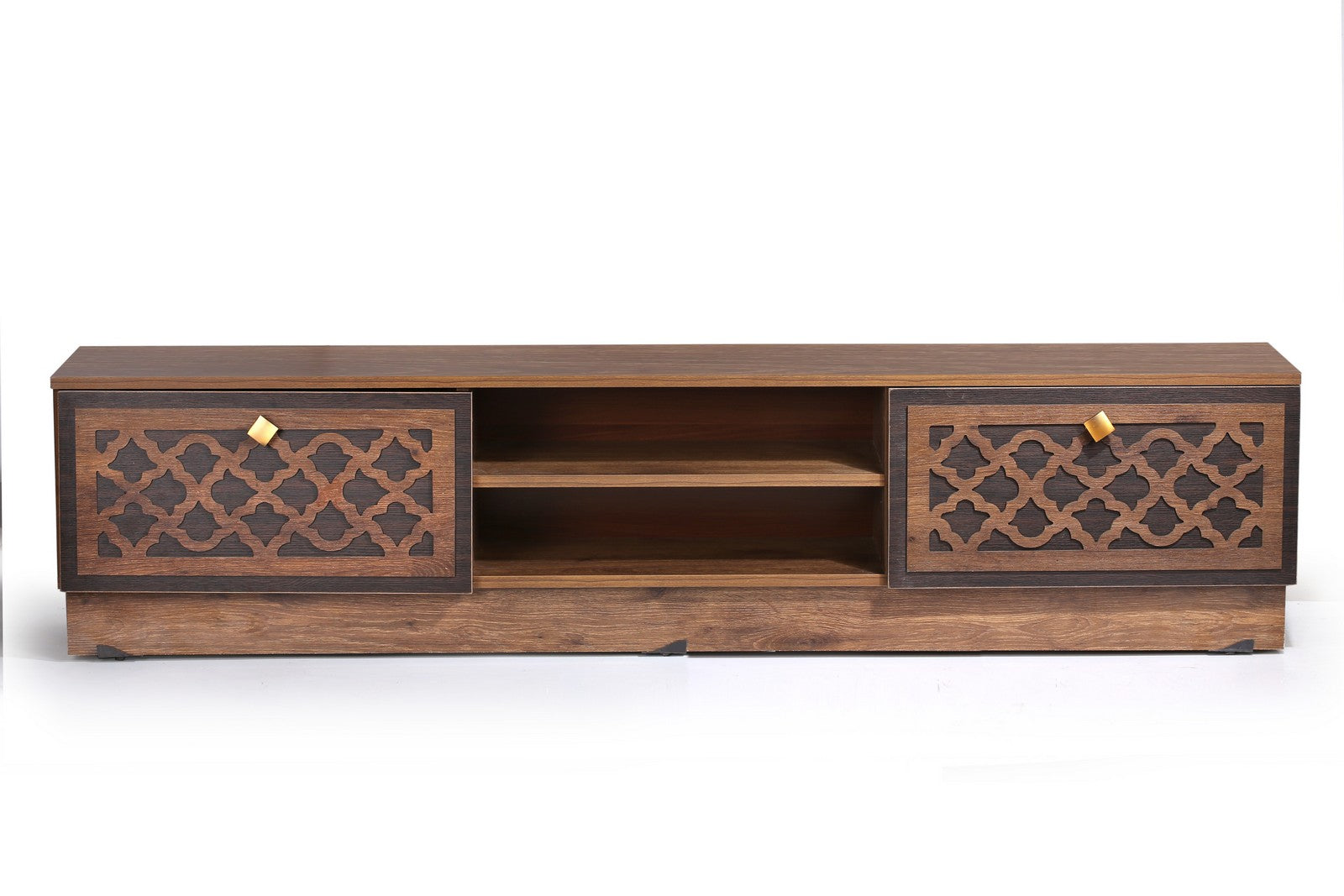 Whole Tv Unit Walnut +Shelves