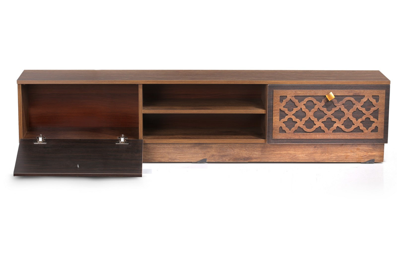 Whole Tv Unit Walnut +Shelves