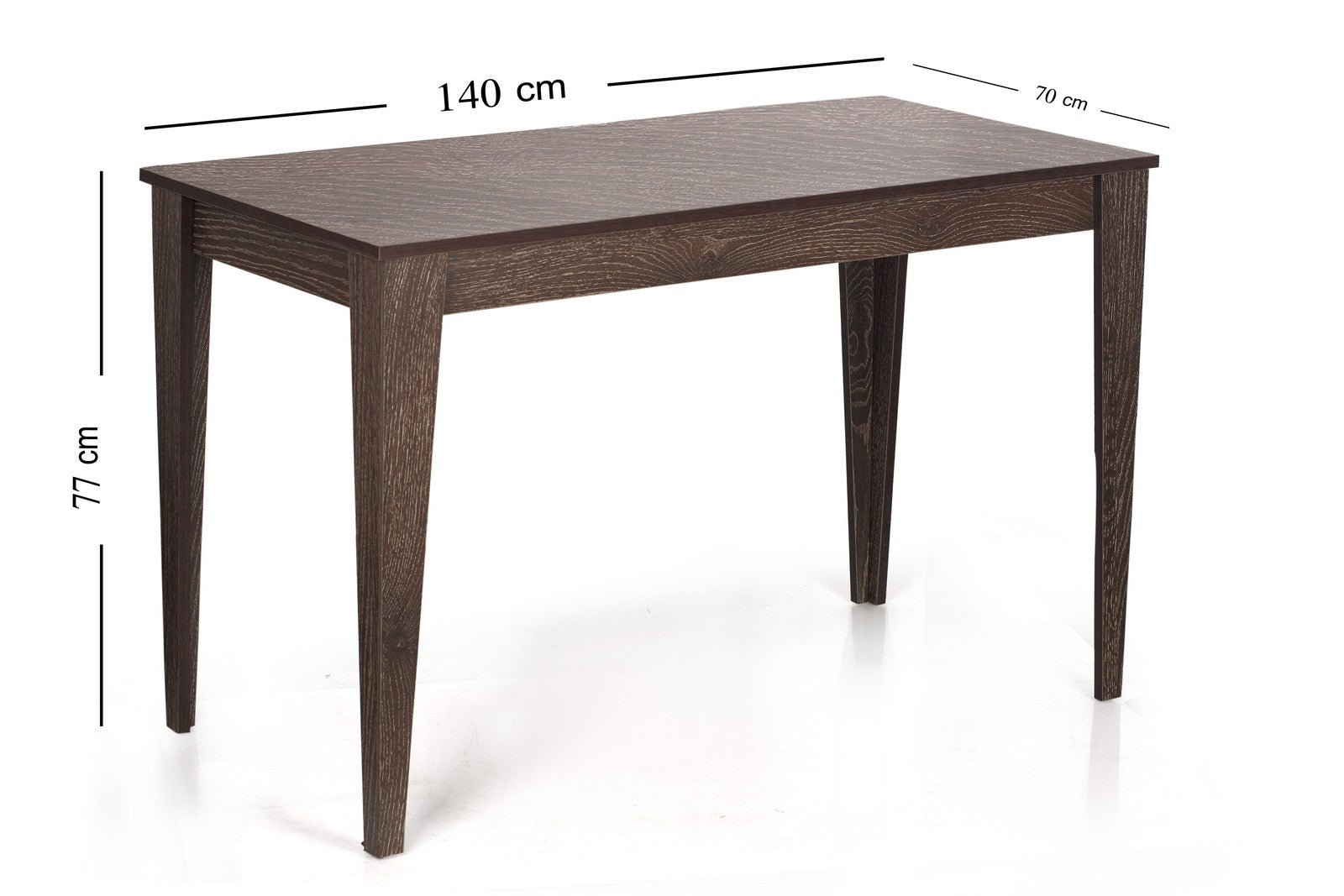 Dinner Table Black Scratched