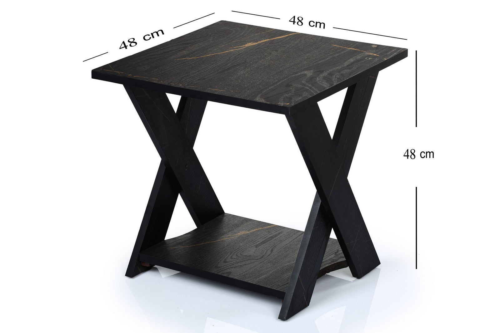 Square Table X shape Black*Gold