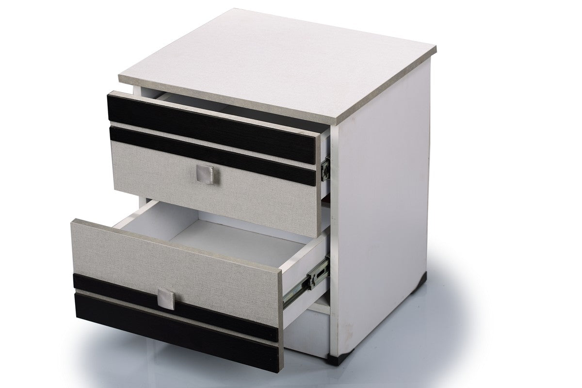Commodeno White * Black 45cm Two Drawers