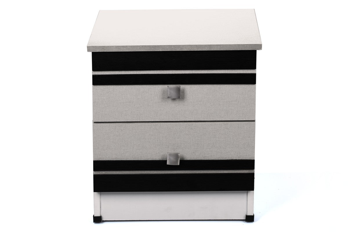 Commodeno White * Black 45cm Two Drawers