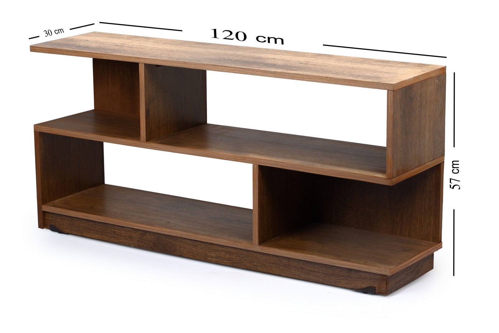 Tv Unit 120cm S Shape Walnut