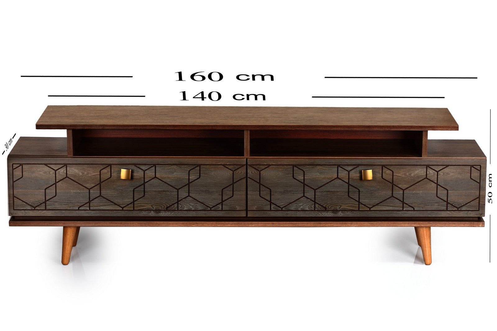 Galaxy Tv Unit 160cm Walnut