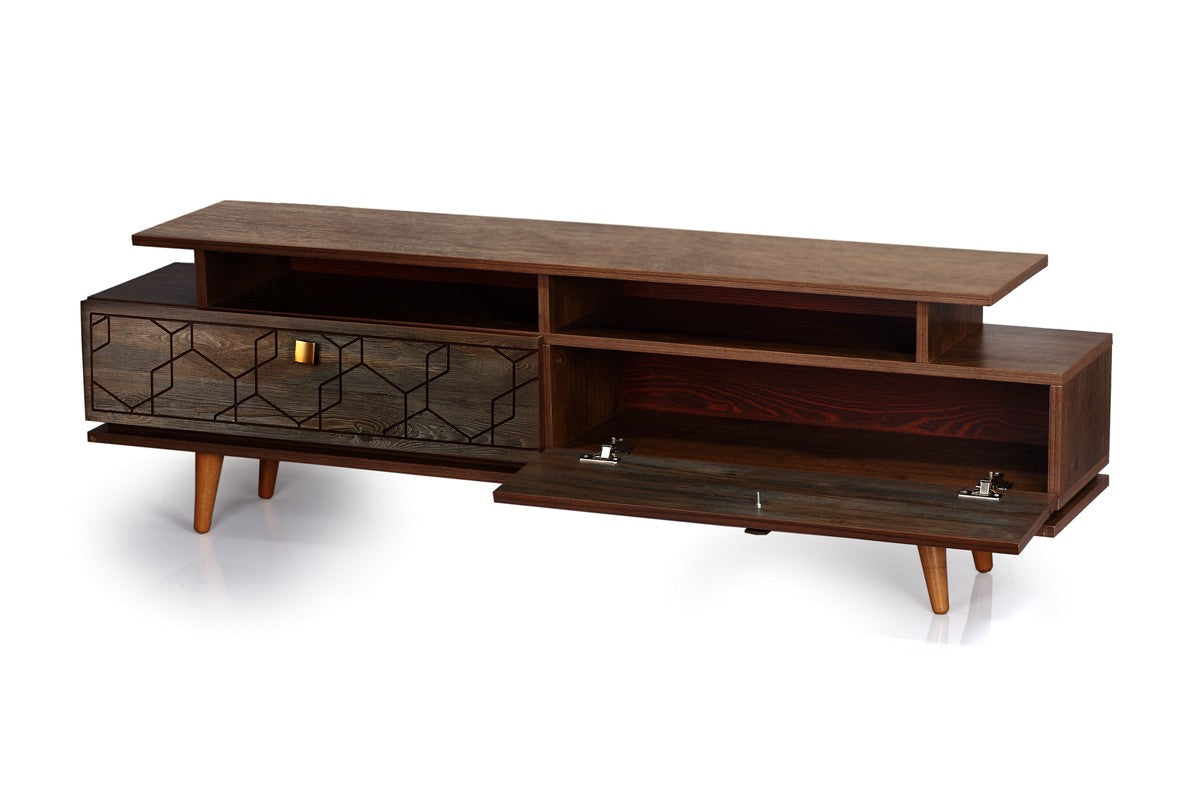 Galaxy Tv Unit 160cm Walnut