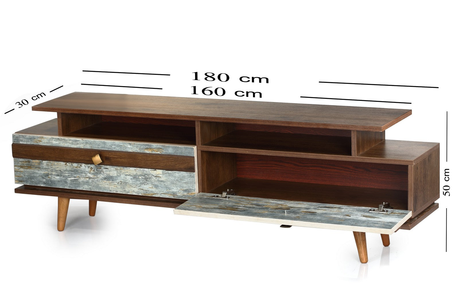 Galaxy Tv Unit 180cm Walnut * Moga/Mint Whole Unit