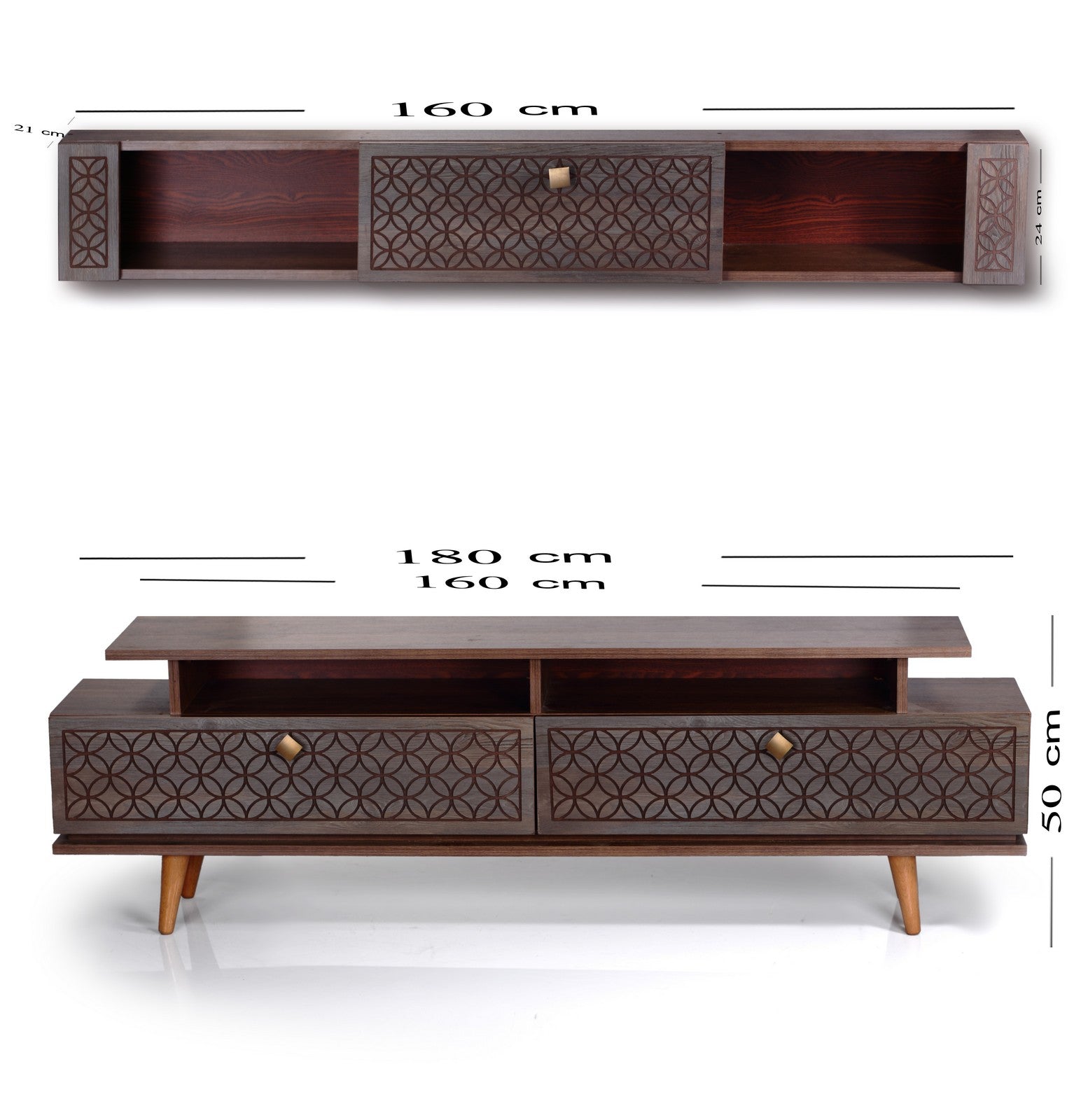 Galaxy Tv Unit Walnut Whole Unit