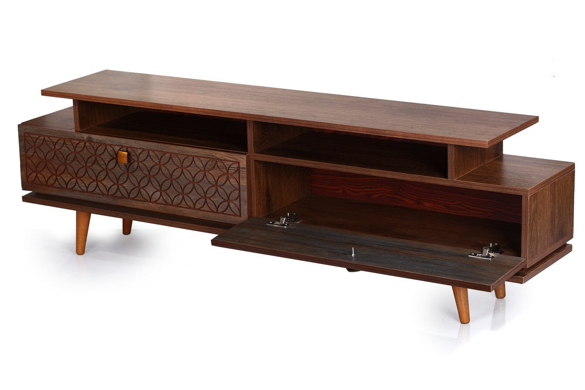 Galaxy Tv Unit Walnut Whole Unit