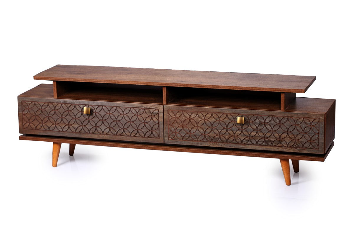 Galaxy Tv Unit Walnut Whole Unit