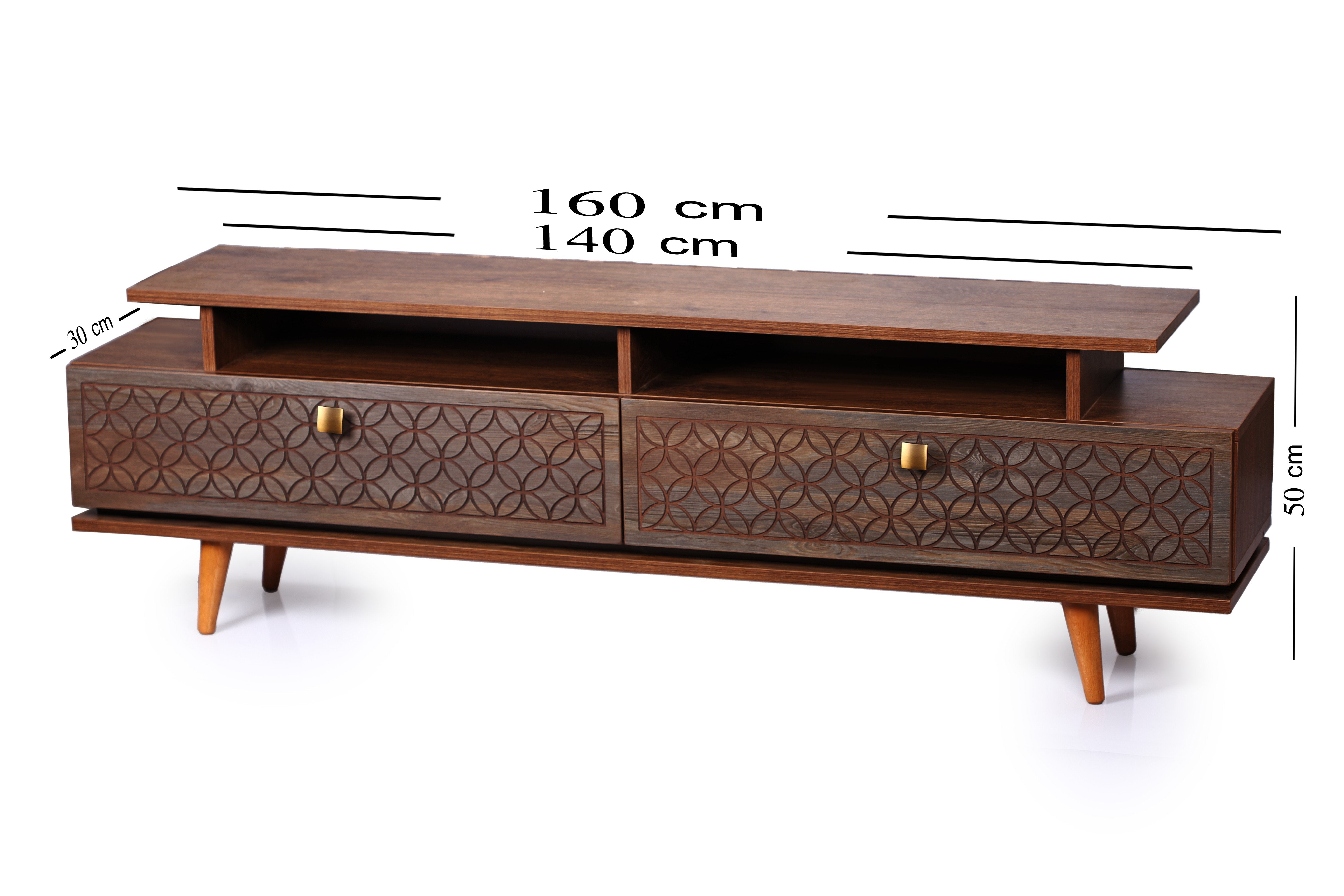 Galaxy Tv Unit 160cm Walnut Version 2