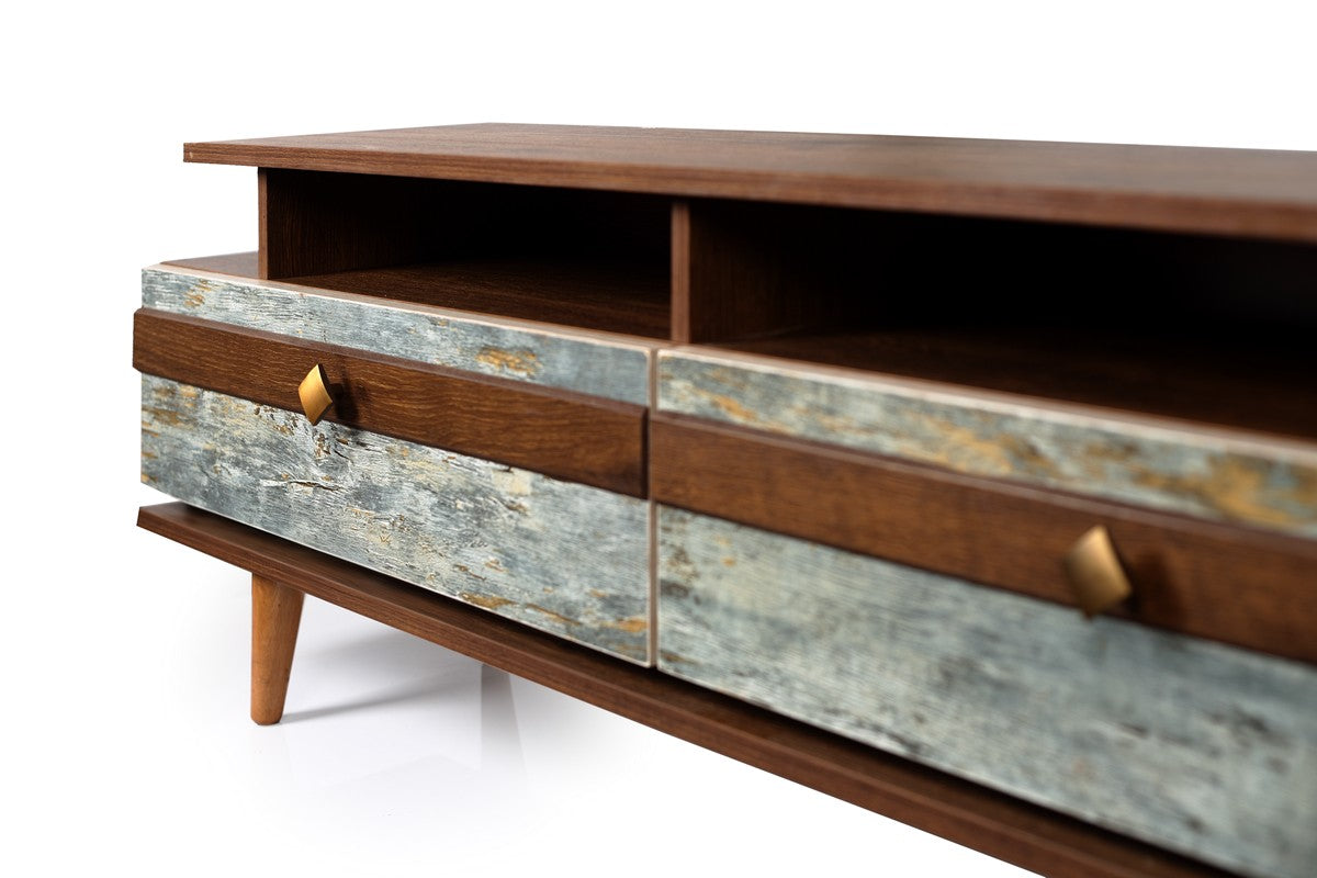 Galaxy Tv Unit Walnut * Moga/Mint Whole Unit