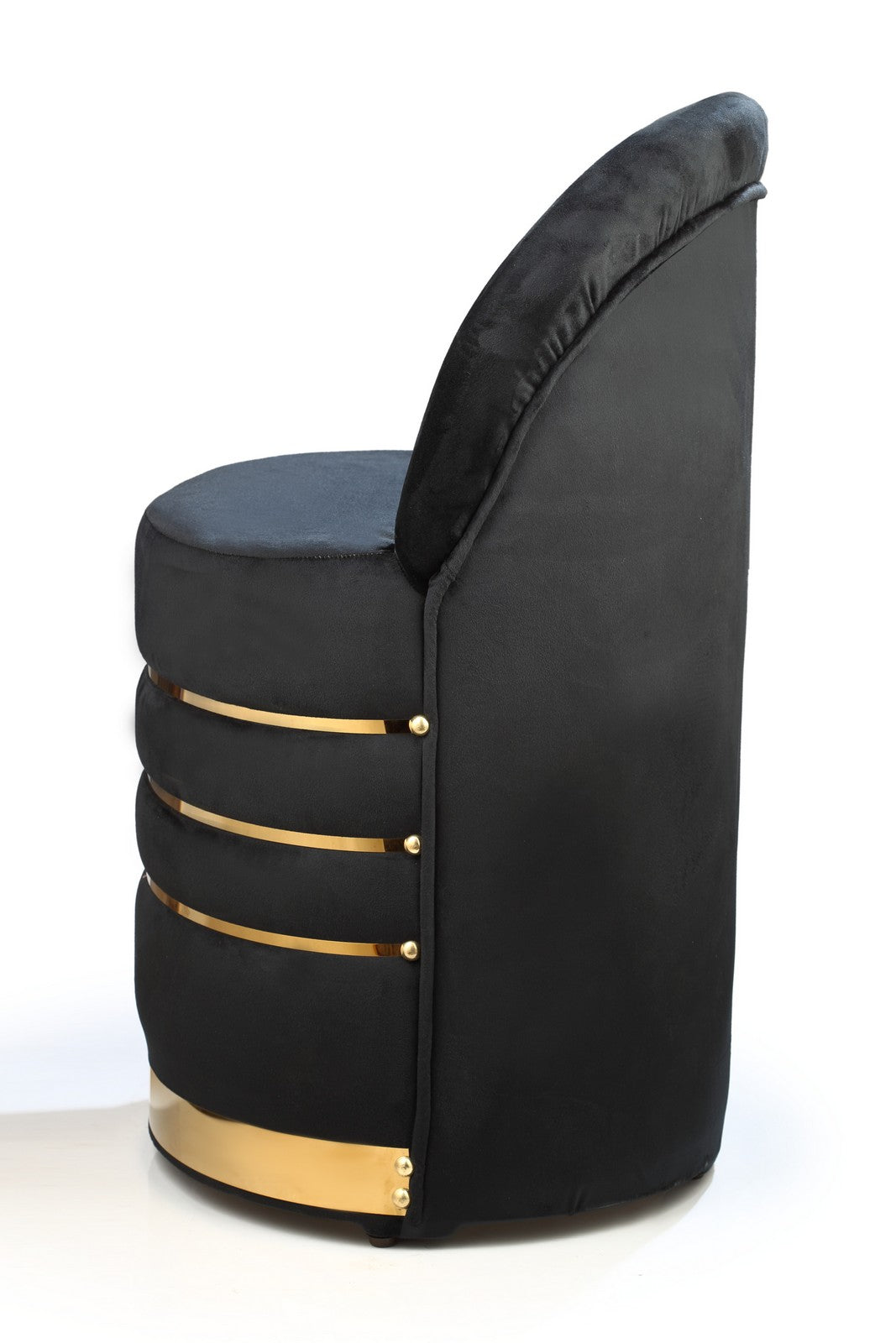 Pouf Chair With Back Black