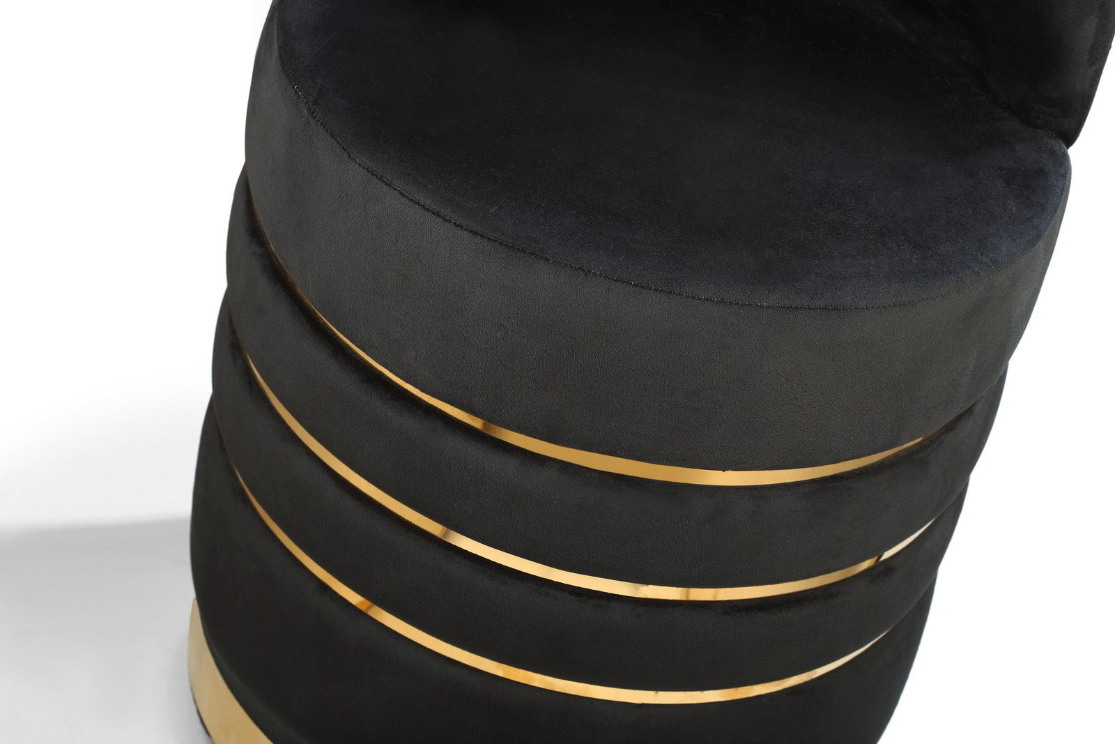 Pouf Chair With Back Black